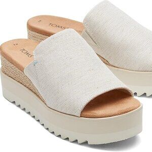 Toms Diana Mule Wedge Sandal in Natural - Size 7